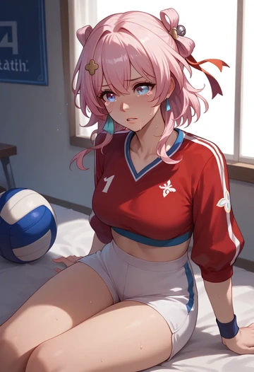 star rail,march 7th,volleyball uniform  - AI generated anime art